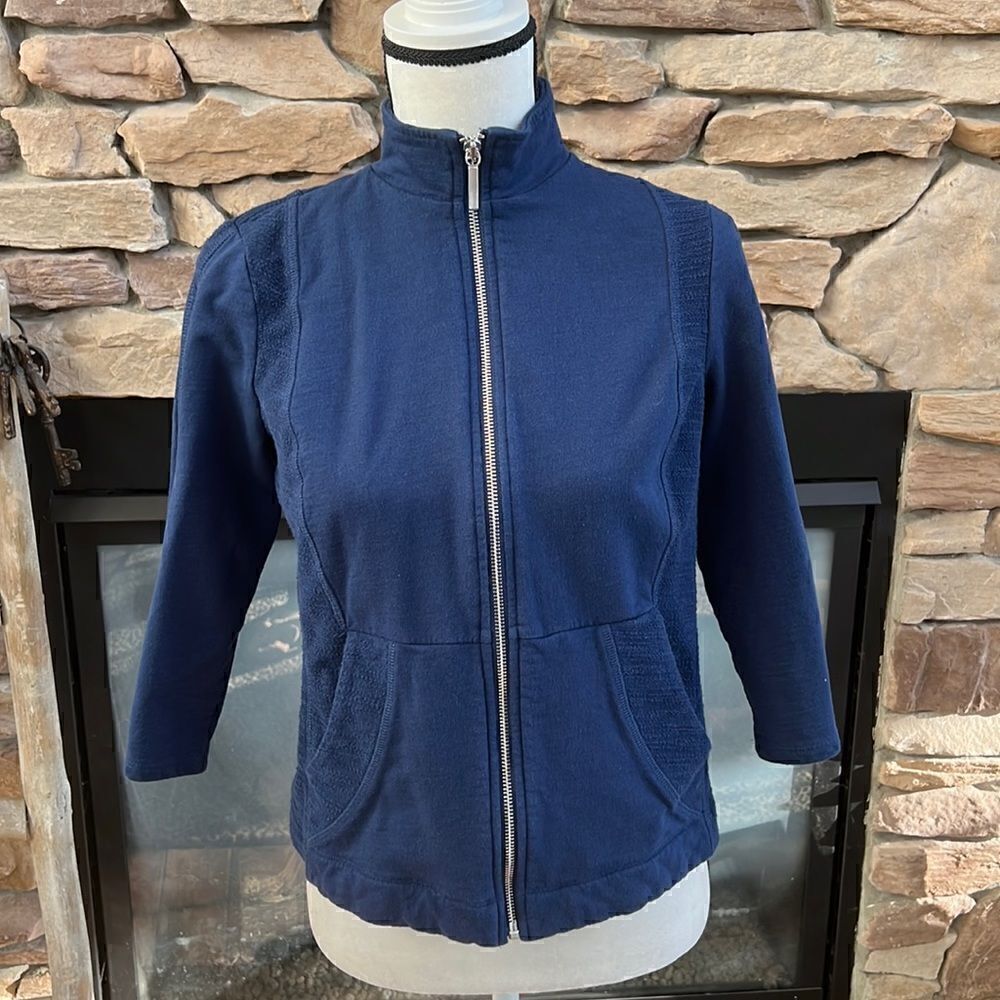 Chicos Zenergy blue zip jacket size 1P